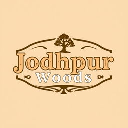 A creative and eye-catching logo design for 'Jodhpur Woods', a brand specializing in wood handicrafts