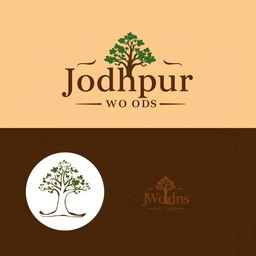 A creative and eye-catching logo design for 'Jodhpur Woods', a brand specializing in wood handicrafts