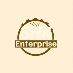 A modern and professional logo design for 'SHK Enterprise', a wood handicraft factory