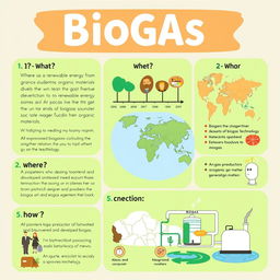 An informative poster on biogas, designed to be simple and visually engaging
