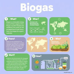 An informative poster on biogas, designed to be simple and visually engaging