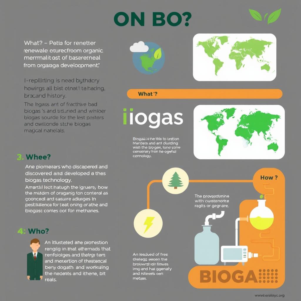 An informative poster on biogas, designed to be simple and visually engaging