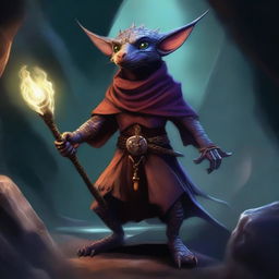 A digital art piece of a kobold warlock in the highest quality