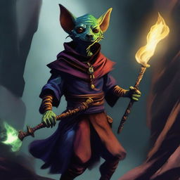 A digital art piece of a kobold warlock in the highest quality