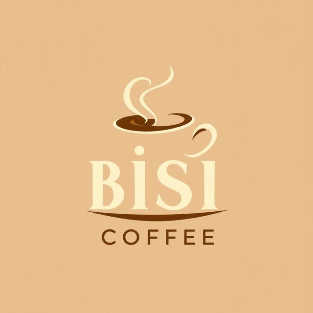 A modern and stylish logo for a café named 'BISI COFFEE'