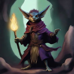 A digital art piece of a kobold warlock in the highest quality