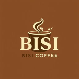 A modern and stylish logo for a café named 'BISI COFFEE'