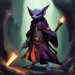 A digital art piece of a kobold warlock in the highest quality