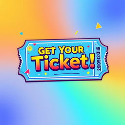 An eye-catching and vibrant ticket icon designed for an upcoming event