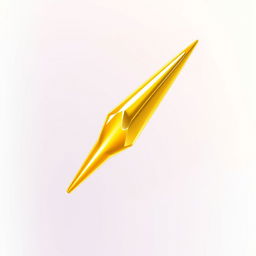 A detailed and vibrant illustration of a yellow prong, elegantly designed with a glossy finish that highlights its sharp, pointed edges