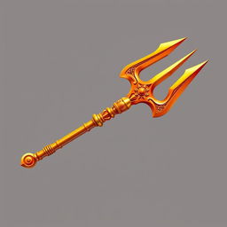 A stunning PNG image of a Shiva trident, also known as a trishul, designed with warm orange hues