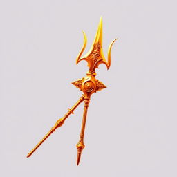A stunning PNG image of a Shiva trident, also known as a trishul, designed with warm orange hues