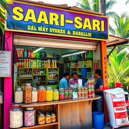 A colorful and inviting sari-sari store, a small neighborhood convenience store in the Philippines