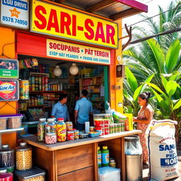 A colorful and inviting sari-sari store, a small neighborhood convenience store in the Philippines