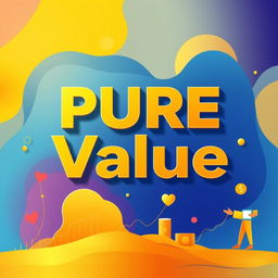 A visually striking poster that embodies the concept of pure value, featuring bold and dynamic typography that spells out 'Pure Value' at the center