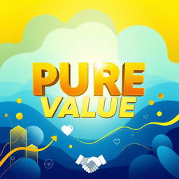 A visually striking poster that embodies the concept of pure value, featuring bold and dynamic typography that spells out 'Pure Value' at the center