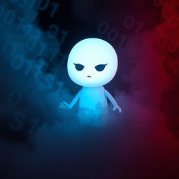 A dramatic, visually intense representation of the iconic Siri digital assistant persona, depicted in a suspenseful and mysterious atmosphere