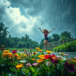 An inspiring and dynamic scene depicting the theme of growth amidst chaos
