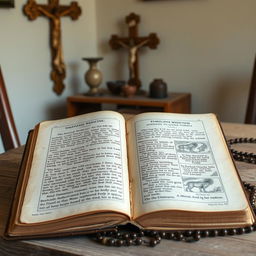 A mysterious, ancient book, showing signs of wear and age, written in an unknown cryptic language about timeless medicine and healing techniques