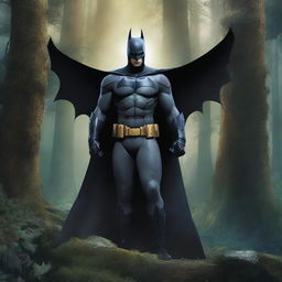 An image of the highest quality, featuring Batman in a fantasy setting