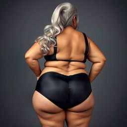 A full-body portrait of a 55-year-old Indian plus-size woman, proudly posed from the front