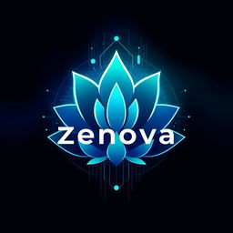 An innovative and visually striking depiction of a new cryptocurrency called "Zenova"
