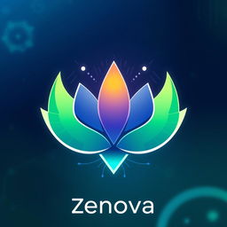 An innovative and visually striking depiction of a new cryptocurrency called "Zenova"