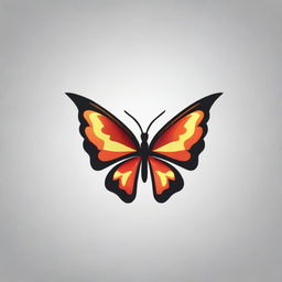 A stunning, high-quality, cinematic logo featuring a fiery butterfly, rendered in a fantasy style.