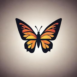 A stunning, high-quality, cinematic logo featuring a fiery butterfly, rendered in a fantasy style.