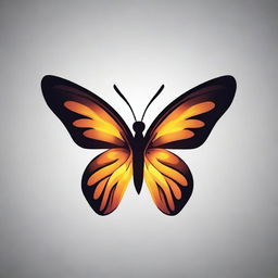 A stunning, high-quality, cinematic logo featuring a fiery butterfly, rendered in a fantasy style.