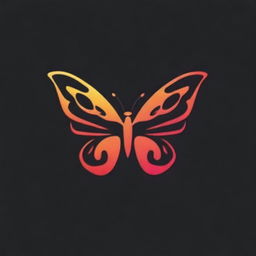 A high-quality, cinematic logo featuring a butterfly composed of flames, rendered in a fantastical style.