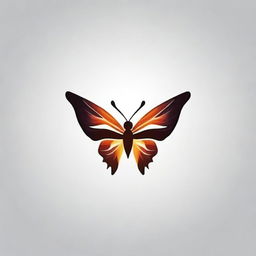 A high-quality, cinematic logo featuring a butterfly composed of flames, rendered in a fantastical style.
