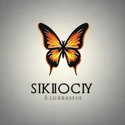 A high-quality, cinematic logo featuring a butterfly composed of realistic flames, rendered in a realistic style.