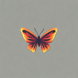 A high-quality, cinematic logo featuring a butterfly composed of realistic flames, rendered in a realistic style.