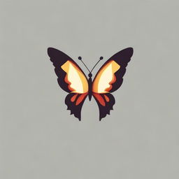 A high-quality, cinematic logo featuring a butterfly composed of realistic flames, rendered in a realistic style.