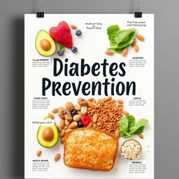 A visually appealing poster about Diabetes Prevention using Natural Ingredients