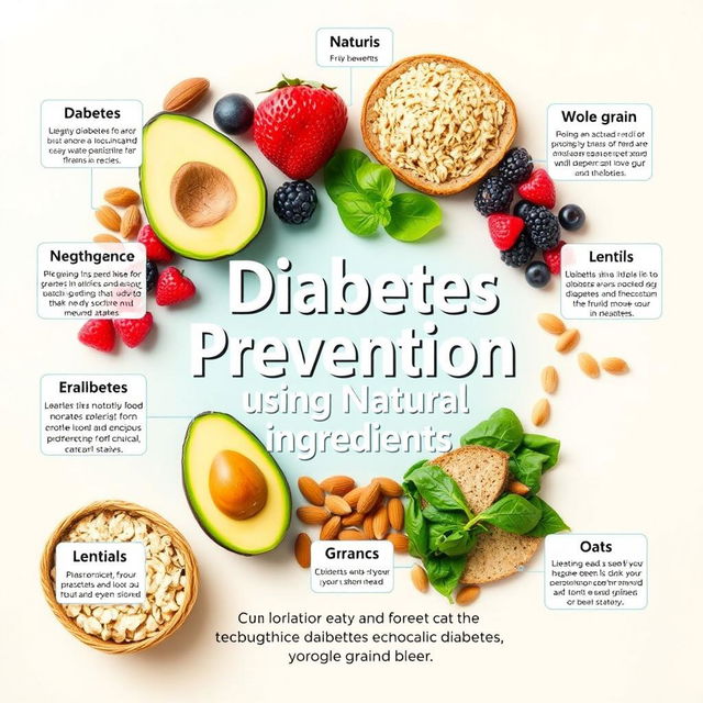 A visually appealing poster about Diabetes Prevention using Natural Ingredients