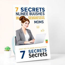 A modern and motivational ebook cover titled '7 Secrets to Online Business Success for Stay at Home Moms