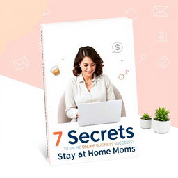 A modern and motivational ebook cover titled '7 Secrets to Online Business Success for Stay at Home Moms