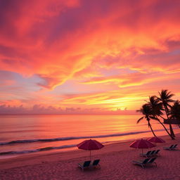 A series of vibrant, high-resolution photographs showcasing a stunning coastal sunset