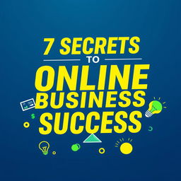 A modern and motivational eBook cover for the title '7 Secrets to Online Business Success'