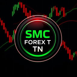 A sleek and professional round logo design featuring the text ‘SMC FOREX TN' centered in the middle in bold, modern typography
