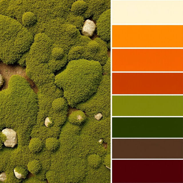 A vibrant and harmonious color palette showcasing the following combinations: 1