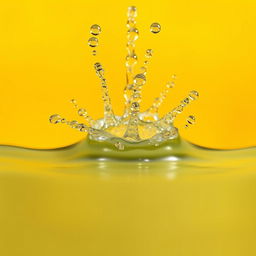 A highly realistic depiction of a vibrant yellow splash directed towards the viewer, as if splashing onto the screen
