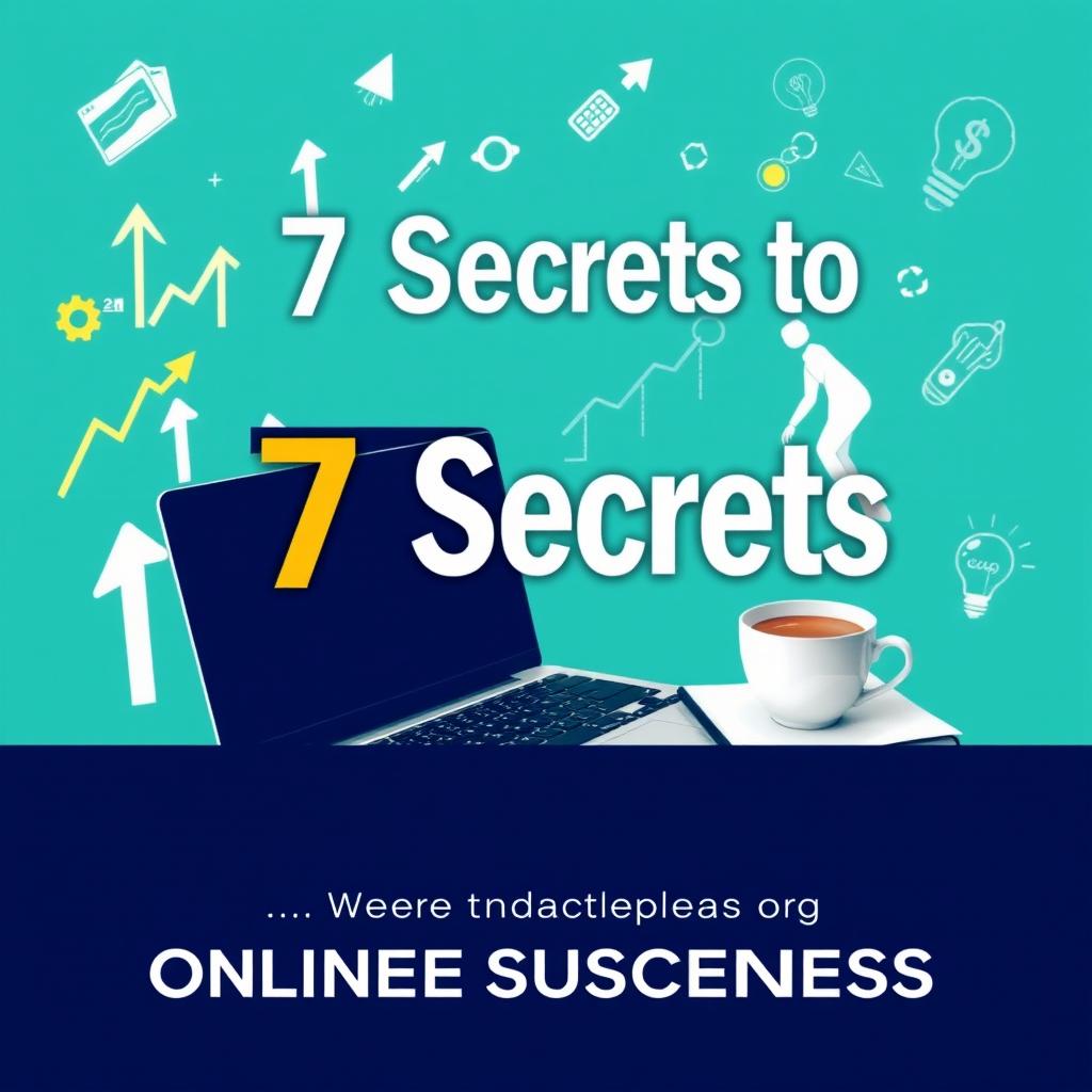 A modern and motivational eBook cover for the title '7 Secrets to Online Business Success'