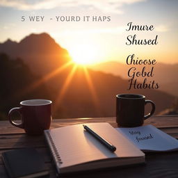 An inspiring and motivational image that embodies the themes of focusing on goals, good habits, and overcoming bad habits