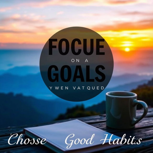 An inspiring and motivational image that embodies the themes of focusing on goals, good habits, and overcoming bad habits