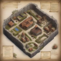 A high-quality digital art piece of a Dungeons & Dragons tabletop RPG map