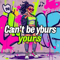 A vibrant and eye-catching rap song thumbnail featuring the title "Can't be yours ft