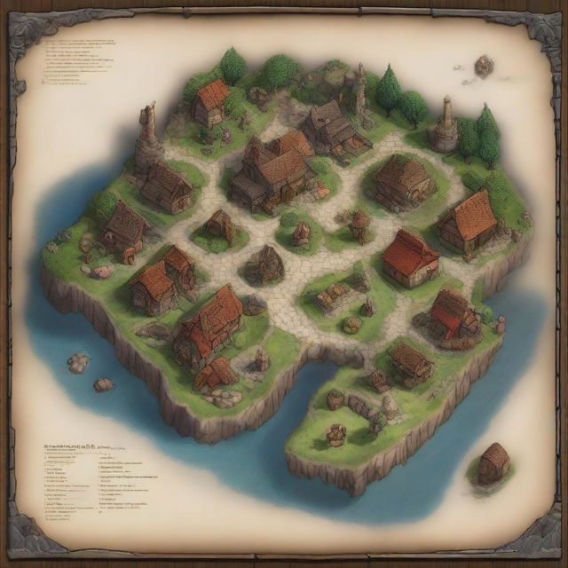 A high-quality digital art piece of a Dungeons & Dragons tabletop RPG map